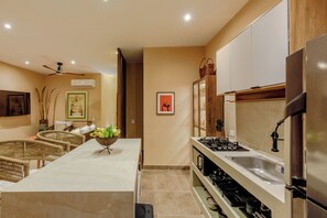 Microondas y placa de cocina