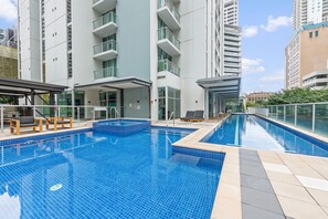Outdoor pool, a heated pool