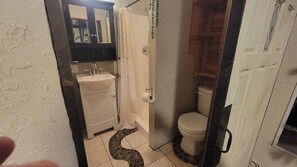Regadera, secadora de cabello, bidet, toallas 