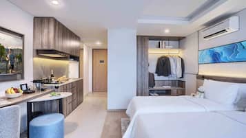 Studio Premier, 2 Tempat Tidur Twin | Seprai linen