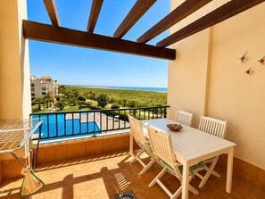 Outdoor dining - Los Pelicanos, 2 bedrooms with sea views - Ref.418 (Punta del Moral)