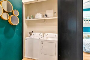 Full-size washer and dryer mean you can travel light and keep everything fresh throughout a week-long group stay