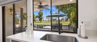 Rancho Las Palmas Condo! Tennis, Pickleball, Pool, Spa! Golf Course Views