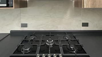 Fridge, microwave, coffee/tea maker, toaster