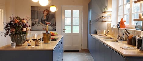 Fridge, oven, stovetop, dishwasher