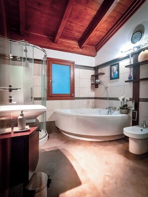 Dusche, Haartrockner, Bidet, Handtücher