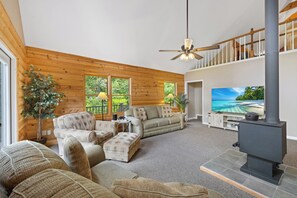 Smart TV, fireplace, DVD player - Timber Ridge Retreat  by Chatuge Home Concierge<br>Serene Mountain Retreat with Stunning Year-Round Views | Gated Community (Hiawassee)