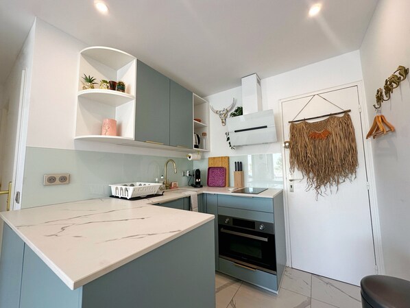 Fridge, microwave, stovetop, dishwasher