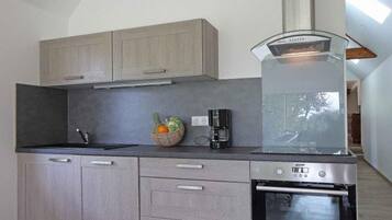 Fridge, microwave, dishwasher