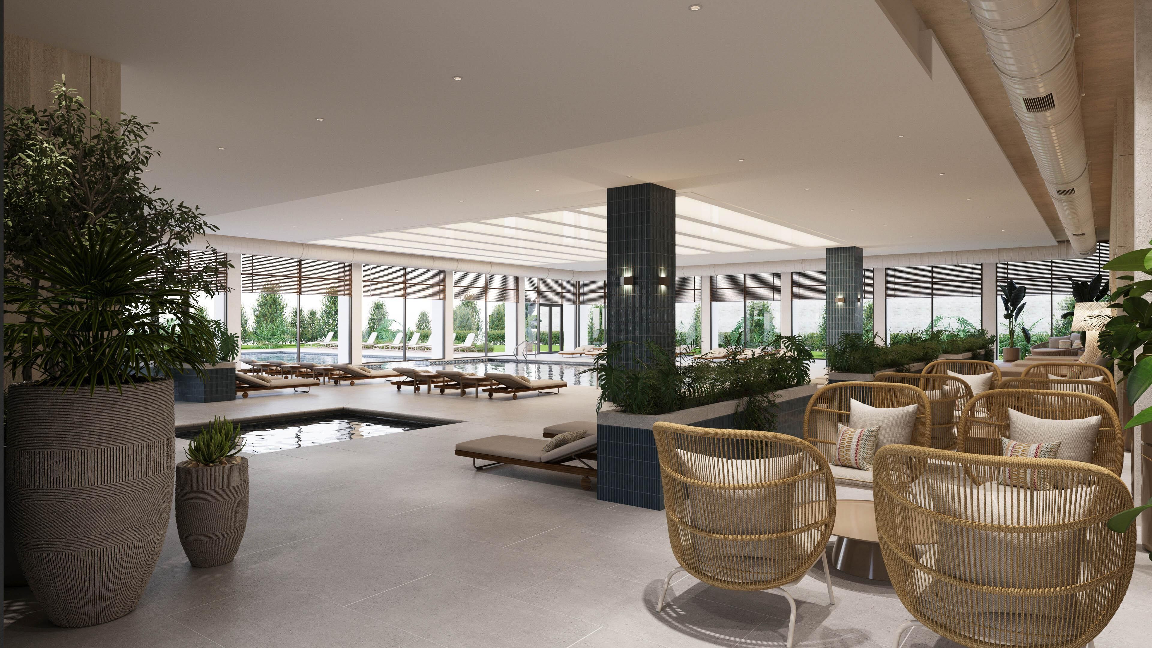 Indoor pool, seasonal outdoor pool