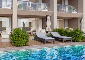 Deluxe szoba, kilátással a tengerre (Adult, Swim Up) | Prémium ágynemű, minibár, széf a szobában és vasaló/vasalódeszka