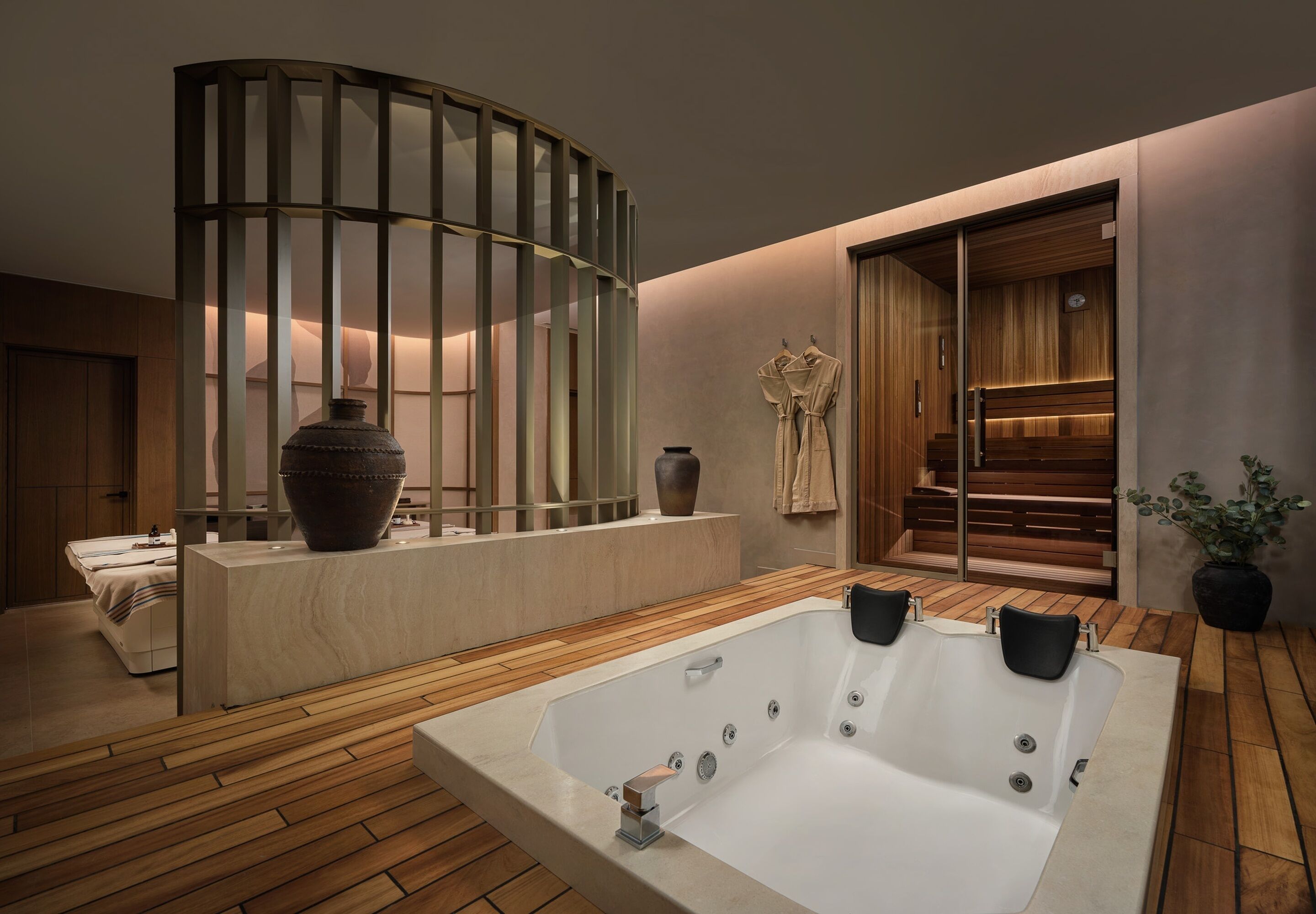 Un sauna, baño turco, baño turco/hammam, baños de arcilla, talasoterapia