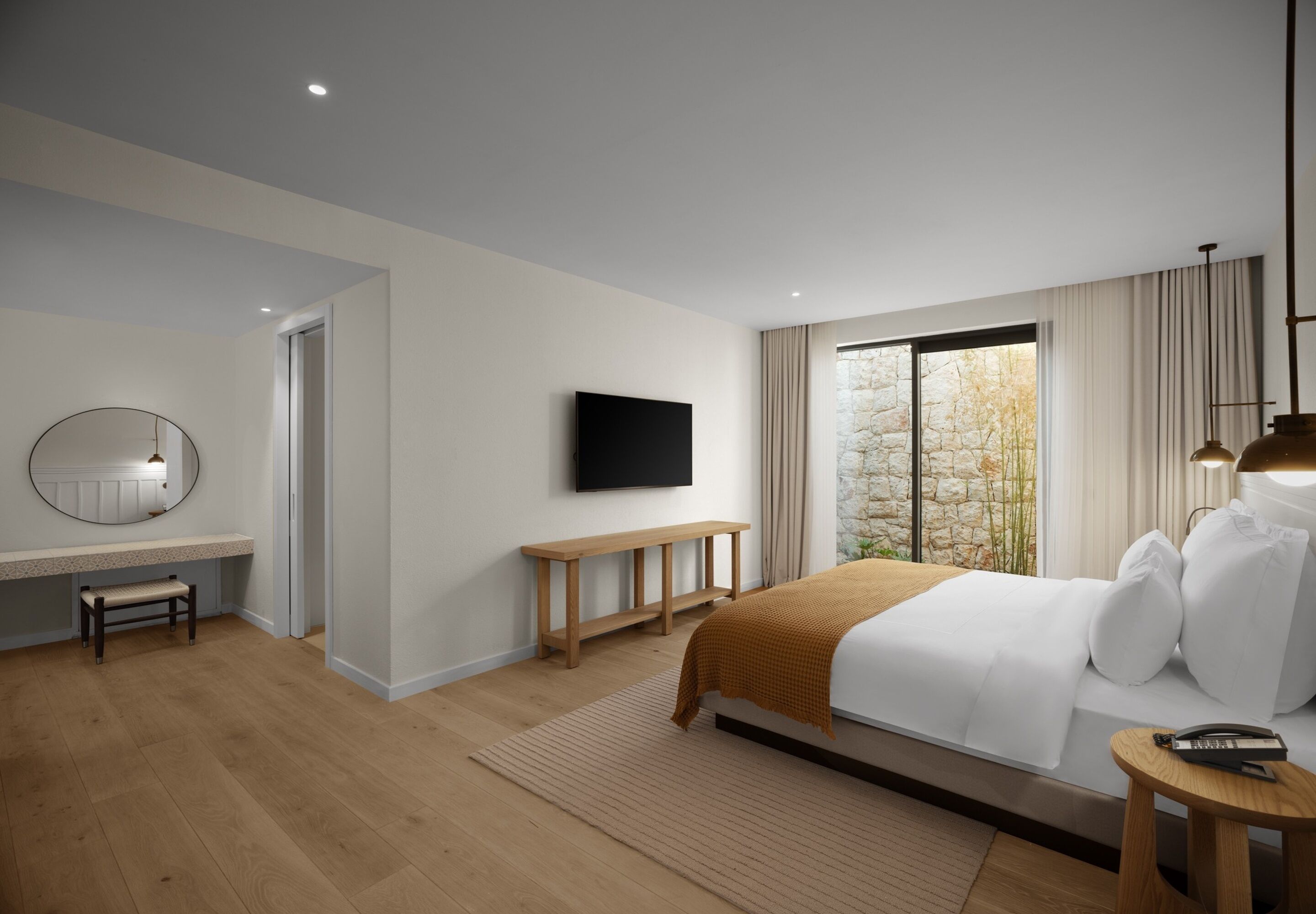 Family House (Priene) | Peralatan tempat tidur premium, bar mini, peti besi dalam bilik 