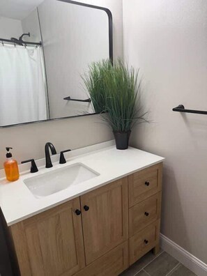 Shower, hair dryer, towels, shampoo - 3BR home w/ pool & BBQ grill (Satellite Beach)
