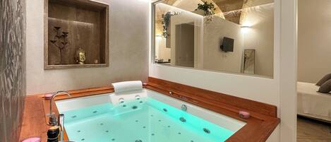 Shower, jetted bath, hair dryer, bidet