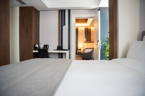 Camera familiare | Una cassaforte in camera, tende oscuranti, ferro/asse da stiro