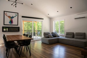 TV, fireplace, stereo