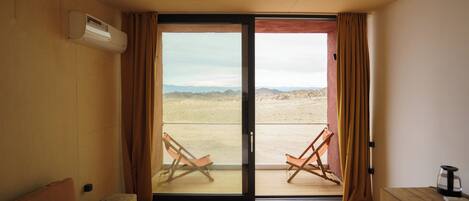 Comfort huisje, balkon, uitzicht op vallei | Kameruitzicht