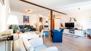 TV, DVD player, stereo