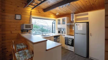 Kühlschrank, Mikrowelle, Herdplatte, Geschirrspüler