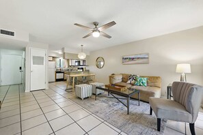 Condo, Multiple Beds, Patio, Garden View (Hibiscus By the Sea) | Living area - Hibiscus By the Sea - Stay for 5 (St. Augustine)