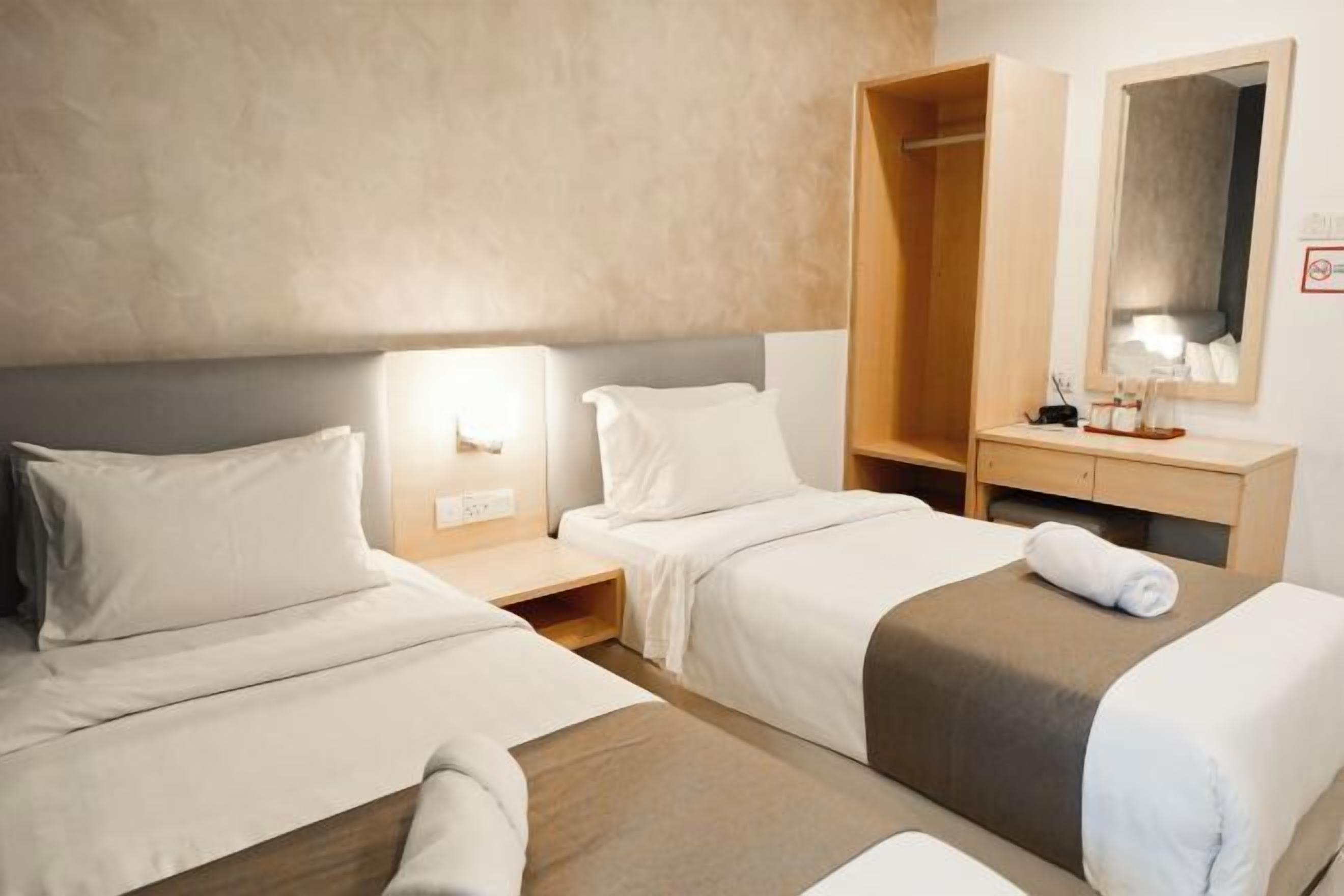 Desk, free WiFi, bed sheets