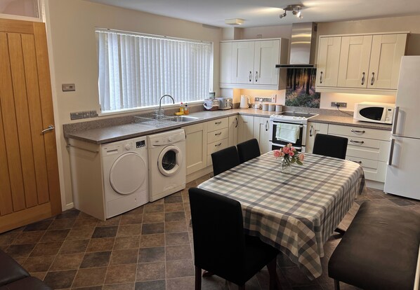 Microwave, oven, stovetop, electric kettle