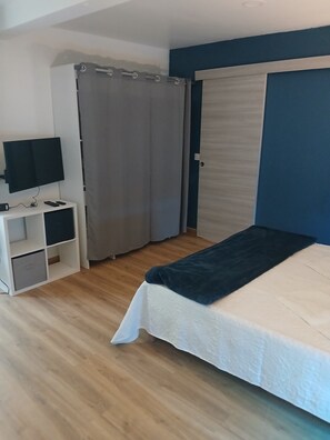 1 bedroom, WiFi, bed sheets - Blue room 4 persons (Poyanne)