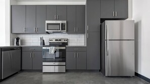 Fridge, dining tables