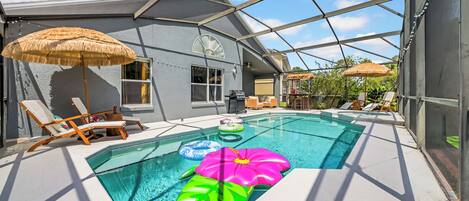 Piscine extérieure, piscine chauffée