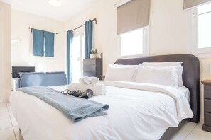 2 bedrooms, iron/ironing board, WiFi, bed sheets