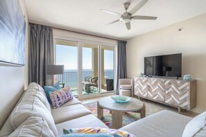 TV - ⛱️ Walk to Beach-Gulf Views-Kids Fountain + 2 Pools☀️ Ariel Dunes I 2102 (Miramar Beach)