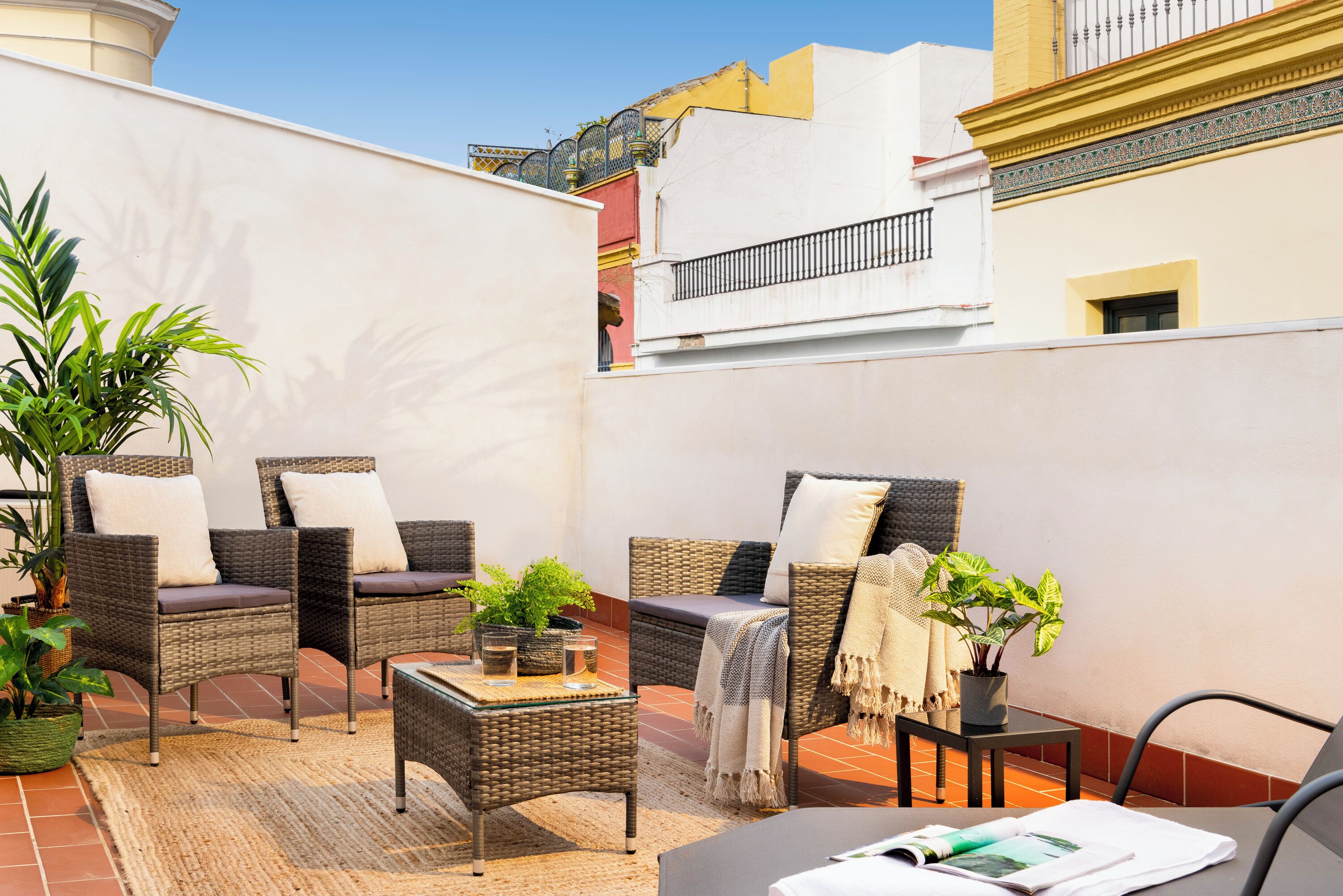 Apartamento superior, 1 quarto, terraço | Terraço/pátio