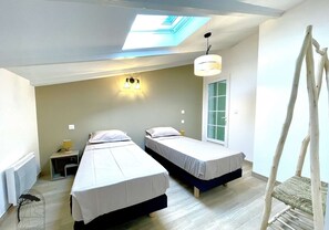 3 habitaciones, escritorio, wifi y ropa de cama