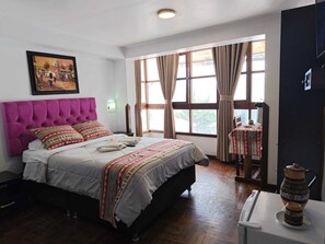 Romantic Double Room, Patio | Blackout drapes, iron/ironing board, free WiFi, bed sheets