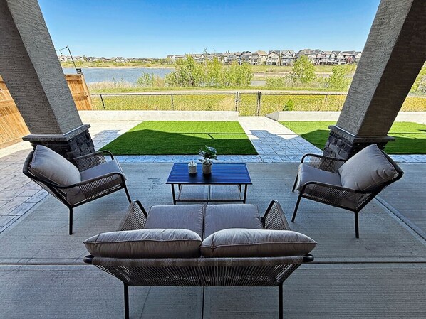 Terrace/patio - Mahogany Lakefront 2BR Walkout | Trails & Privacy (Calgary)