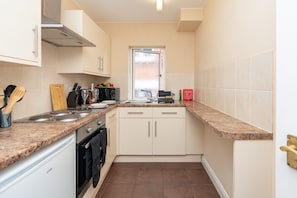 Fridge, microwave, oven, toaster