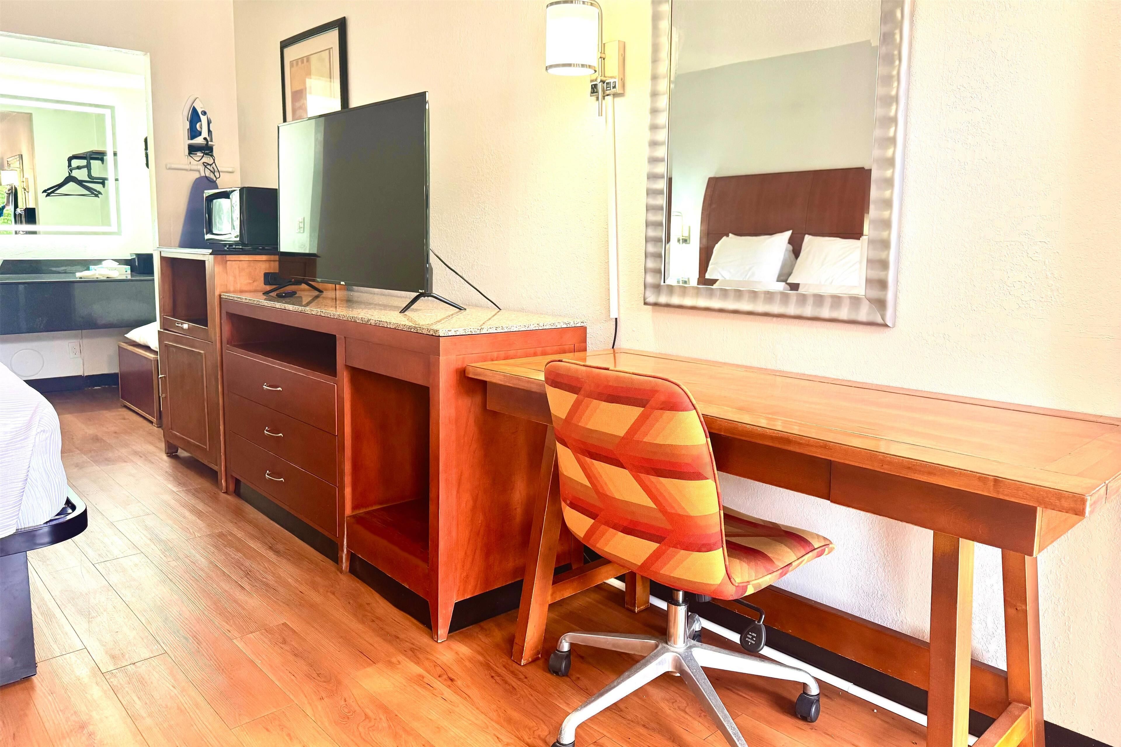 Blackout drapes, iron/ironing board, free WiFi, bed sheets