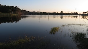 A calm lake with reflections of trees and a clear sky. - Hotel Agrotur (Manaus)