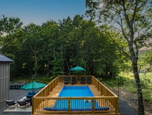 Piscine extérieure, piscine chauffée