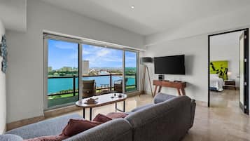 65-inch Smart TV with cable channels, offices