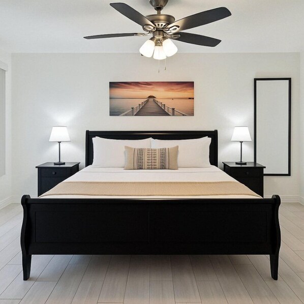 3 bedrooms, iron/ironing board, internet, bed sheets