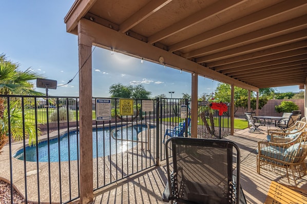 Outdoor pool, a heated pool