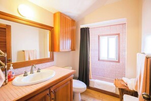 シャワー、ヘアドライヤー、タオル、トイレットペーパー