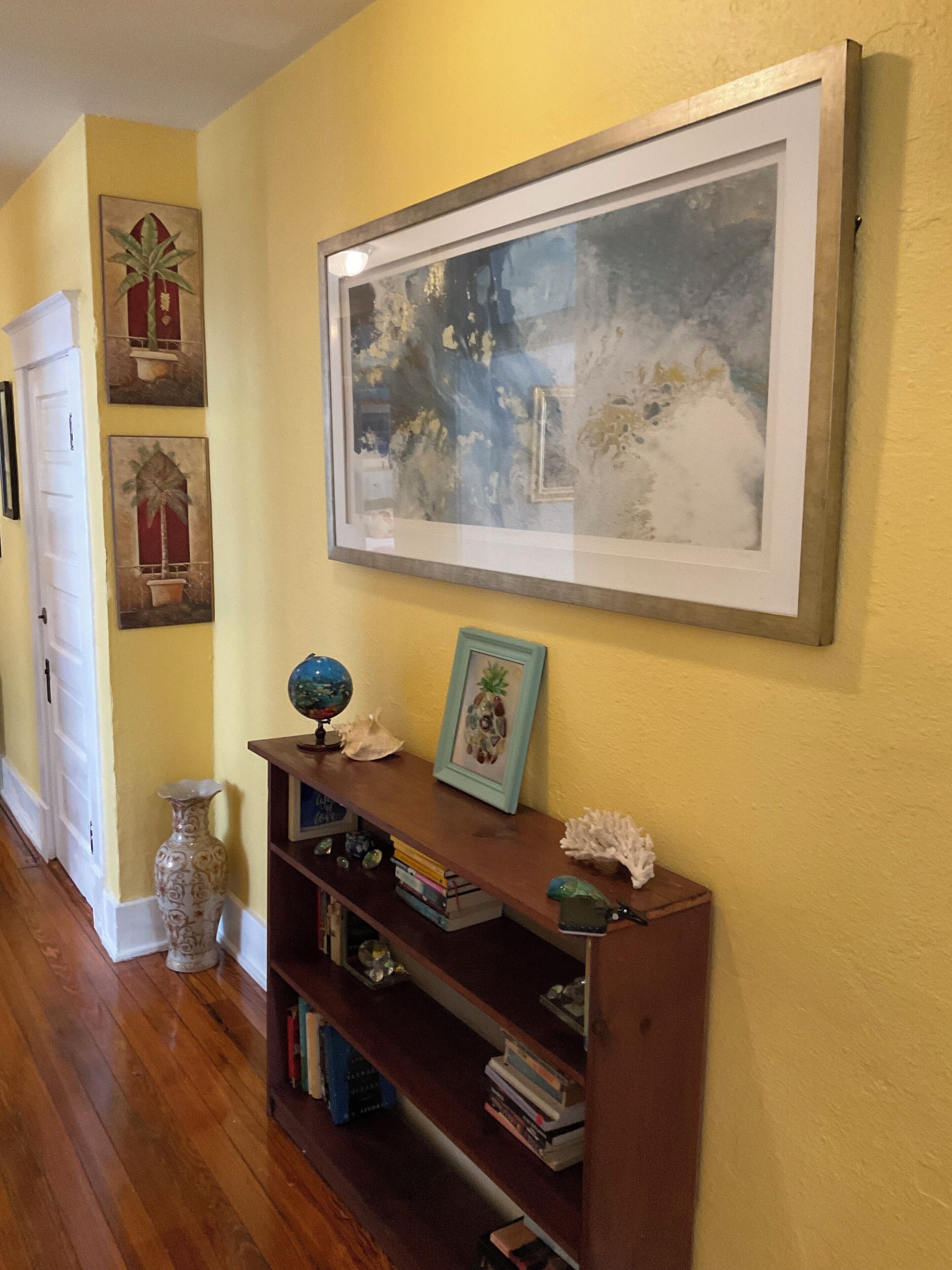 Bookcase upon entry