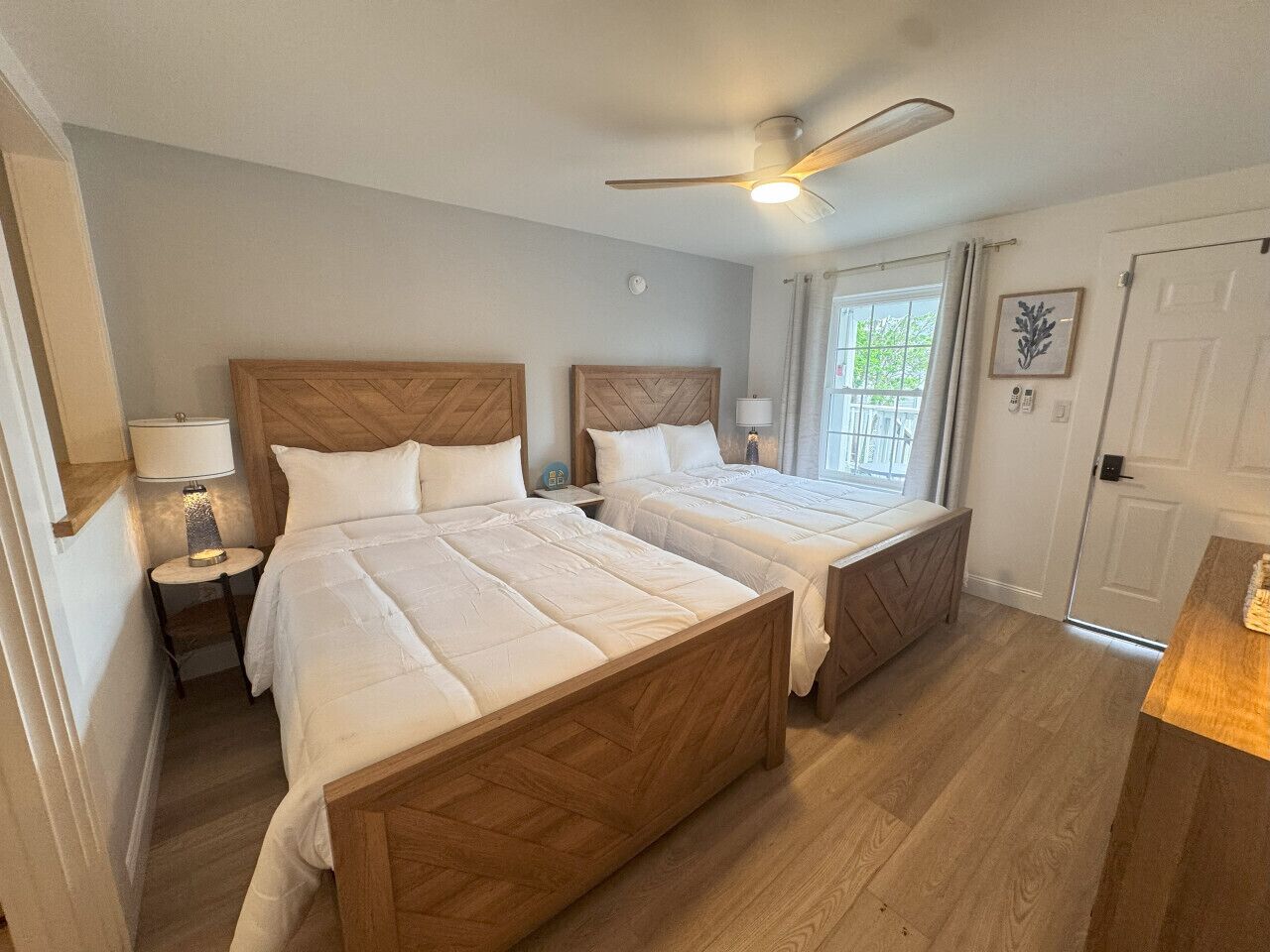 1 bedroom, desk, iron/ironing board, travel crib