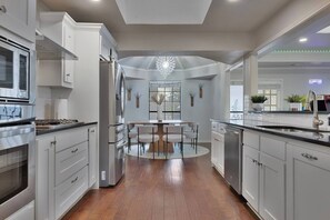 Microwave, oven, stovetop, dishwasher