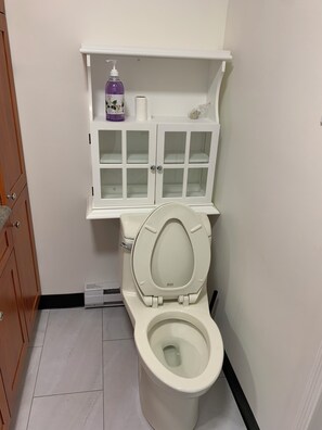 Douche, baignoire Ă jets, sĂšche-cheveux, bidet