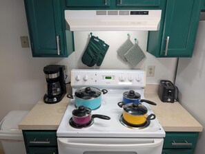 Microwave, oven, stovetop, dishwasher