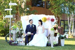 Outdoor banquet area